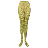 Leopard print jumpsuit stockings