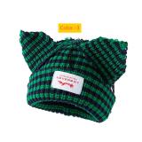 Printed Cat's ears (Steamed cat-ear shaped bread) knitting wool hat
