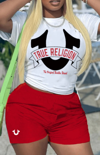 Printed shorts casual two-piece set