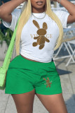 Printed shorts casual two-piece set