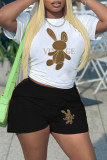 Printed shorts casual two-piece set