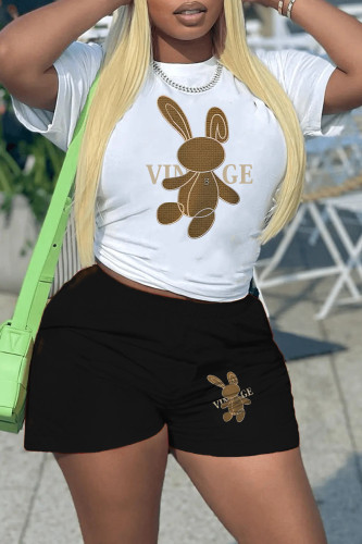 Printed shorts casual two-piece set