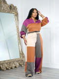 Zipper drawstring color blocked printing set