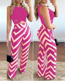 Wide leg pants sleeveless set