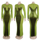 Tailored waist hugging mesh dress