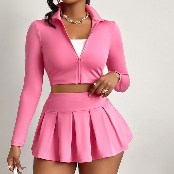 Waist up top and short skirt set