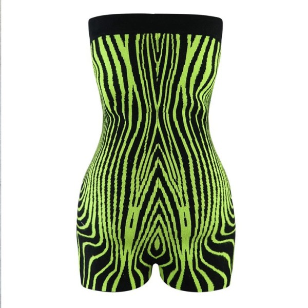 One neck strapless tight jumpsuit shorts