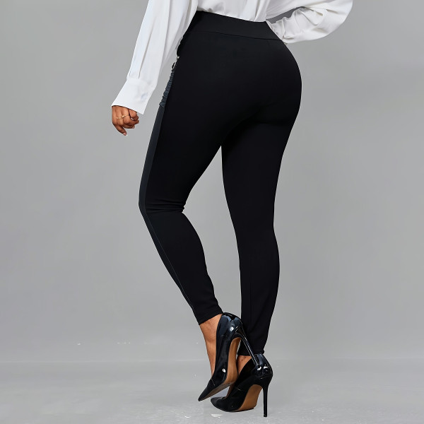 Tight fitting leather slim pants