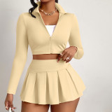 Waist up top and short skirt set