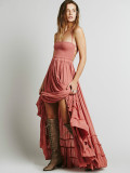 Cotton backless beach long skirt dress