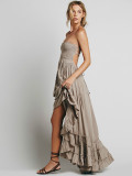 Cotton backless beach long skirt dress