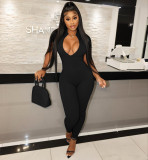 Tight pants zipper jumpsuit