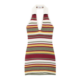 Tailored crochet short neck dress