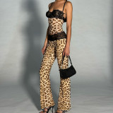 Strap, shoulder, crop top, low waist, hip lifting, long pants set