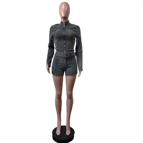 Cowboy long sleeved elastic shorts belt set