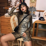 High neck pullover long sleeved jumpsuit