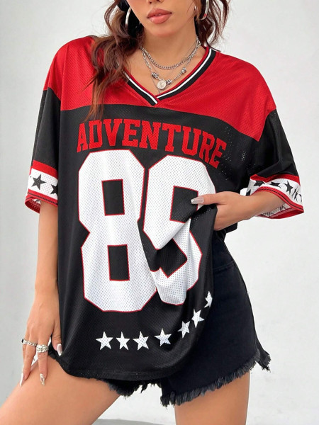 Long hollowed out ball jersey top