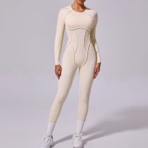 Sports jumpsuit, backless, tight fitting, long sleeved, long pants jumpsuit Sports jumpsuit, backless, tight fitting, long sleeved, long pants jumpsuit