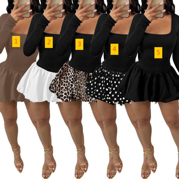 Long sleeved vest, flower bud hem, suspender dress