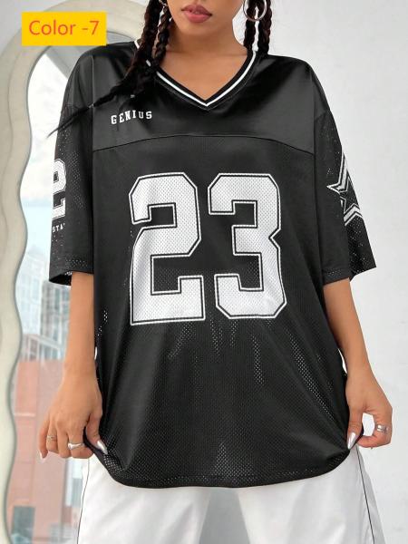 Long hollowed out ball jersey top