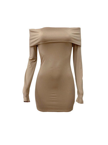 One shoulder slim fit long sleeved dress