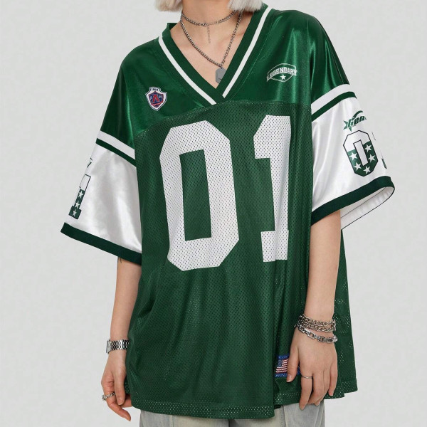 Long hollowed out ball jersey top