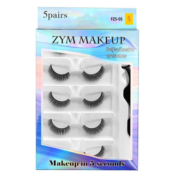 Adhesive free self-adhesive false eyelashes