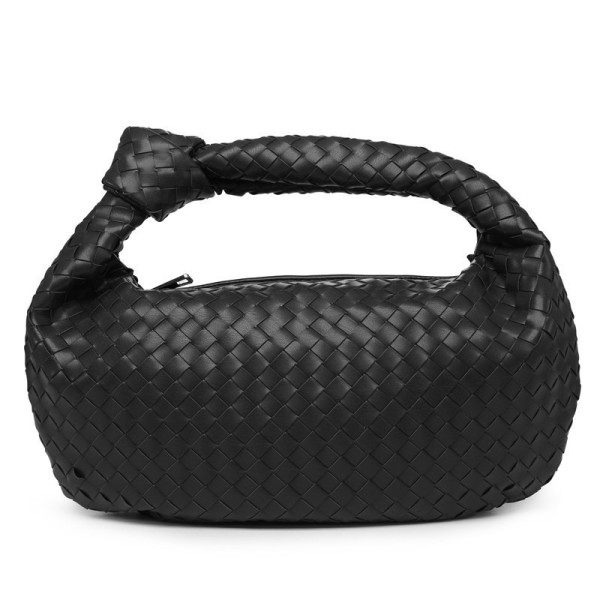 Woven large capacity cow horn bag knotted single shoulder bag