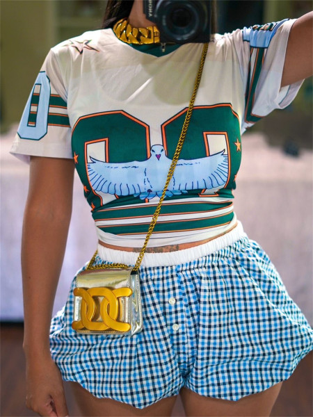 Loose printed short sleeved T-shirt
