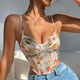 Fish bone corset French retro vest