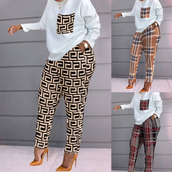 Printed long sleeved oversized loose suit