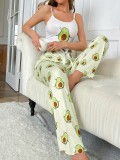 Avocado camisole pajama pants two-piece home outfit