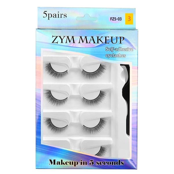 Adhesive free self-adhesive false eyelashes