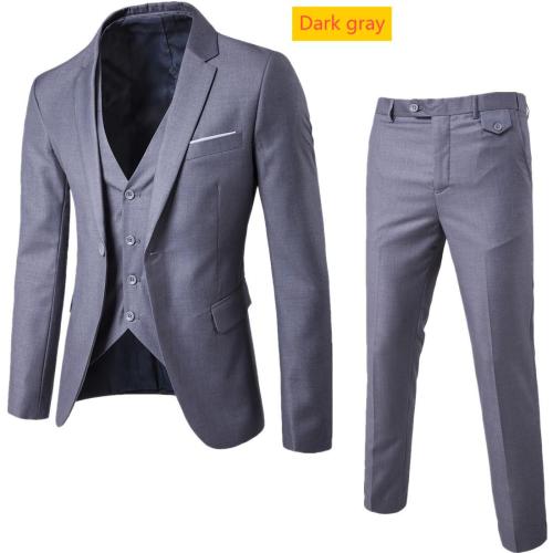 Men's single button suit three piece set