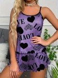 Strap, Pajama, Shorts, Love Home Clothes
