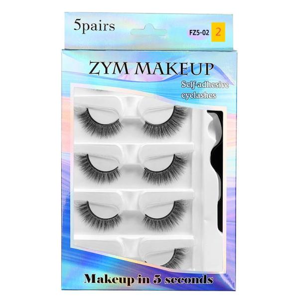 Adhesive free self-adhesive false eyelashes