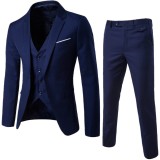 Men's single button suit three piece set
