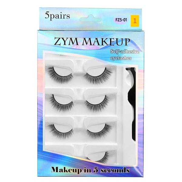 Adhesive free self-adhesive false eyelashes