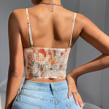 Fish bone corset French retro vest