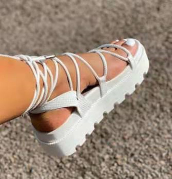 Thick soled women's sandals with open toe straps and slipper LX750398059434