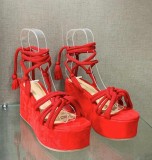 Fish mouth strap wedge heel sandals LX729126665512