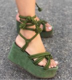 Fish mouth strap wedge heel sandals LX729126665512