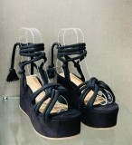 Fish mouth strap wedge heel sandals LX729126665512