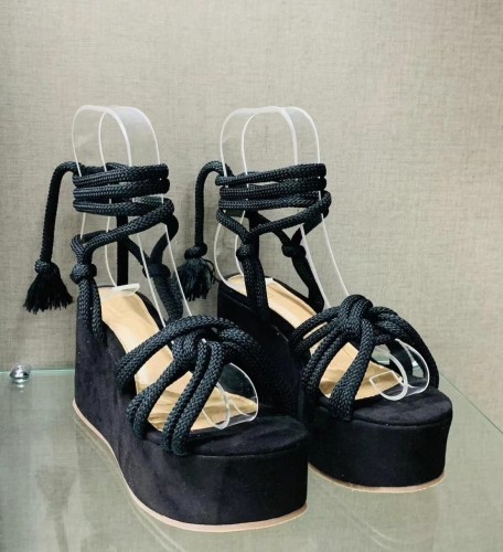 Fish mouth strap wedge heel sandals LX729126665512