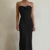Knitted twisted woolen dress
