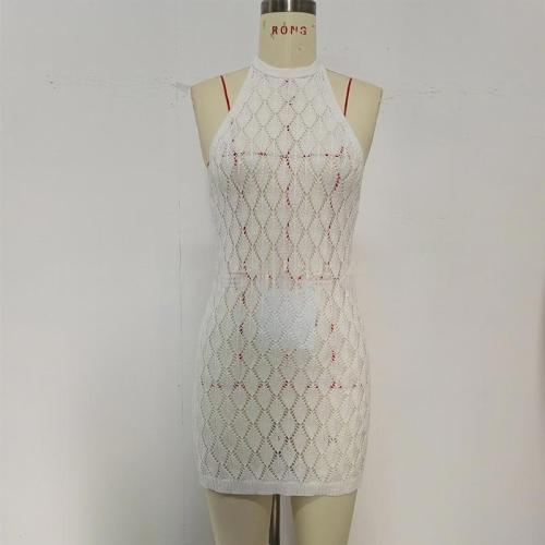 Hollow neck strap, see through backless short sunscreen cover, skirt