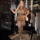 Leopard print short sleeved backless jumpsuit