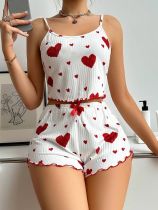 Love printed camisole shorts for wearing pajamas outside Love printed camisole shorts for wearing pajamas outside