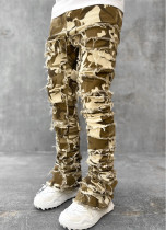 Men's denim straight leg pants