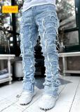 Men's denim straight leg pants